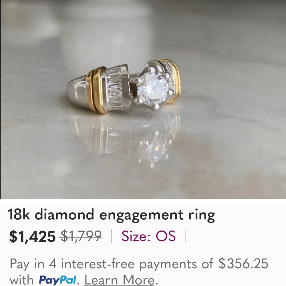 18k diamond engagement ring